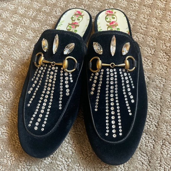 Authentic Gucci Velvet Crystals Loafer size 36 - Picture 2 of 8